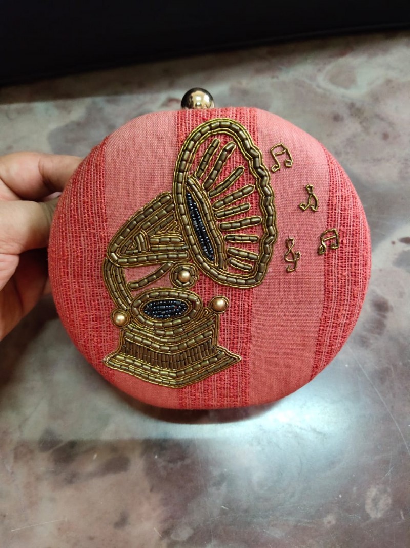 Pink Metal Clutch
