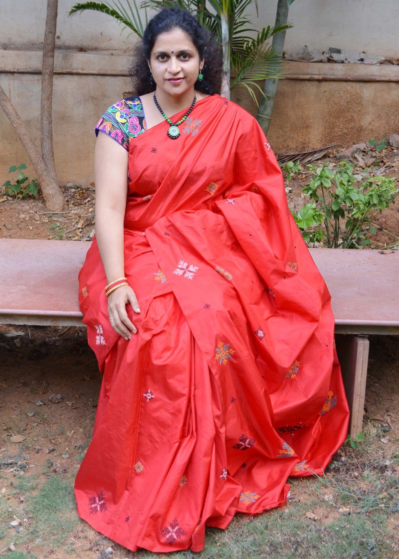 Red Kasuti saree